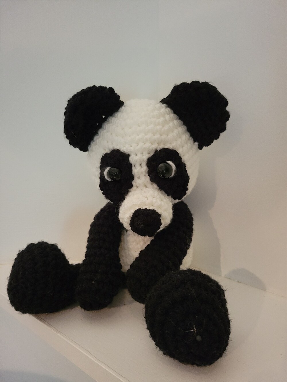 Panda Bear Stuffy Stuffed Animal Crochet Handmade Lovey Friend Baby Toddler